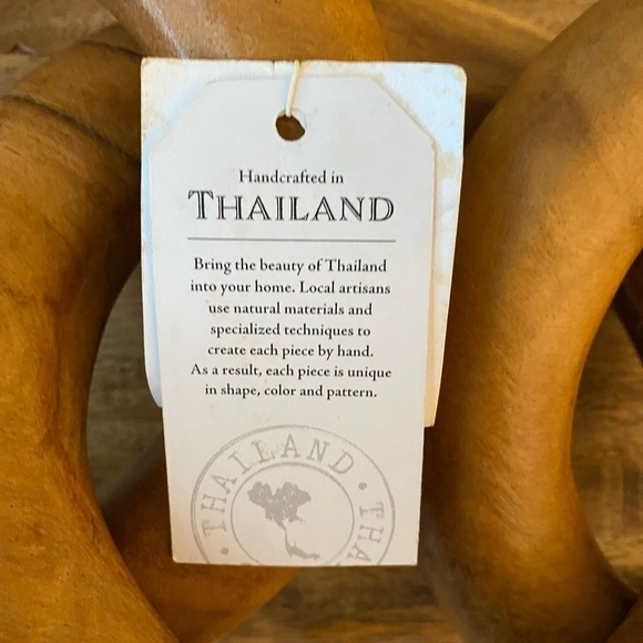 Wooden chain links large 3-link accent pieces heavy weight NEW HANDMADE - Picture 3 of 5